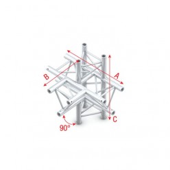 Milos DT22021 Deco-22 Triangle truss - T-Cross + up/down 6-way